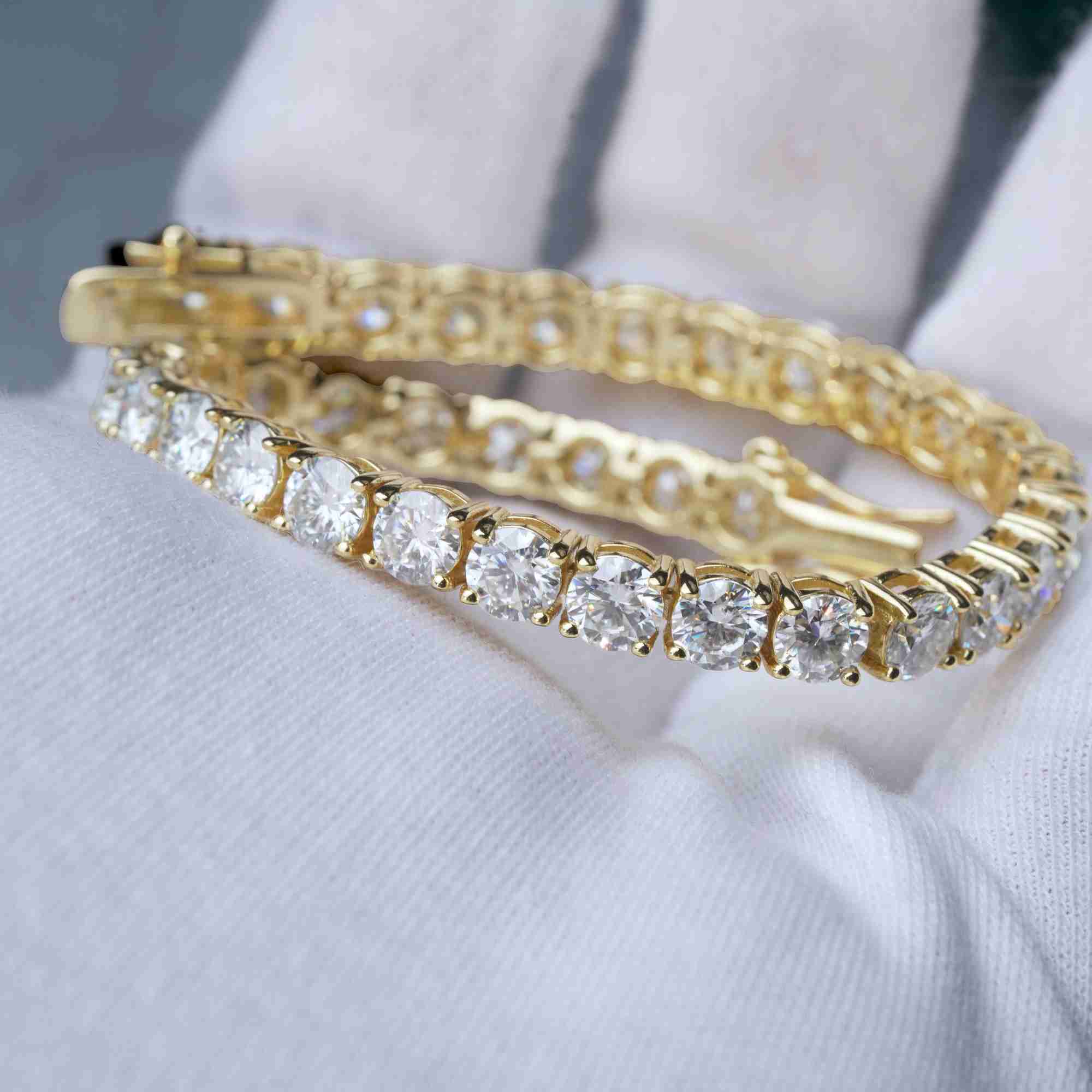 

Luxury Real 10k 14k Solid Gold Lab Grown Diamond Tennis Chain Men Women 3mm 4mm 5mm Bracelet Grc Certificate Fine Jewelry