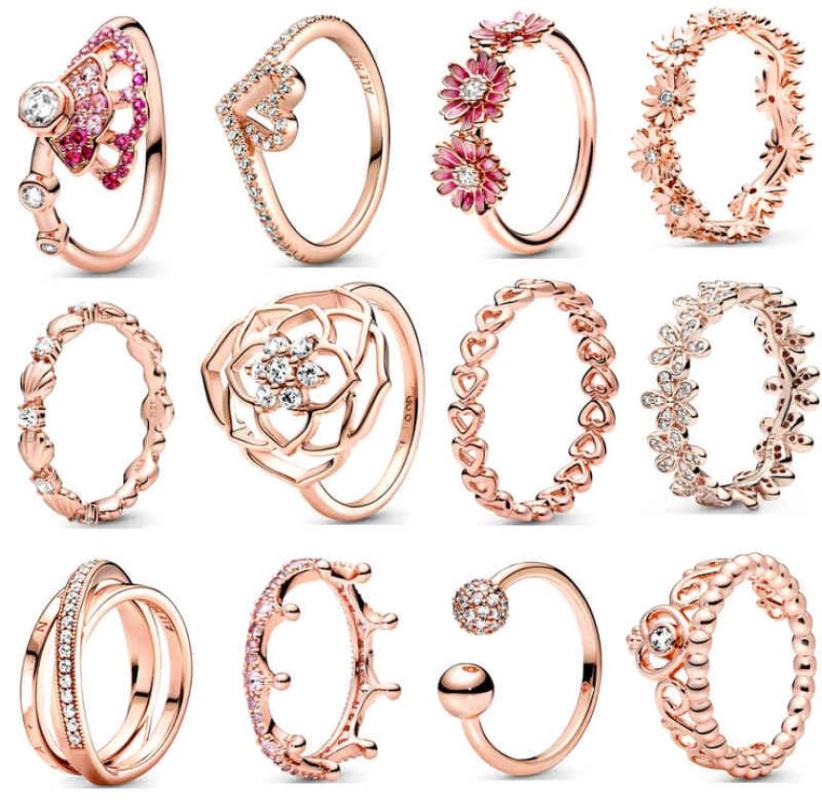 

Ladies 2021 style 925 sterling silver shiny polished line ladies daisy original ring wedding engagement jewelry gift3134901