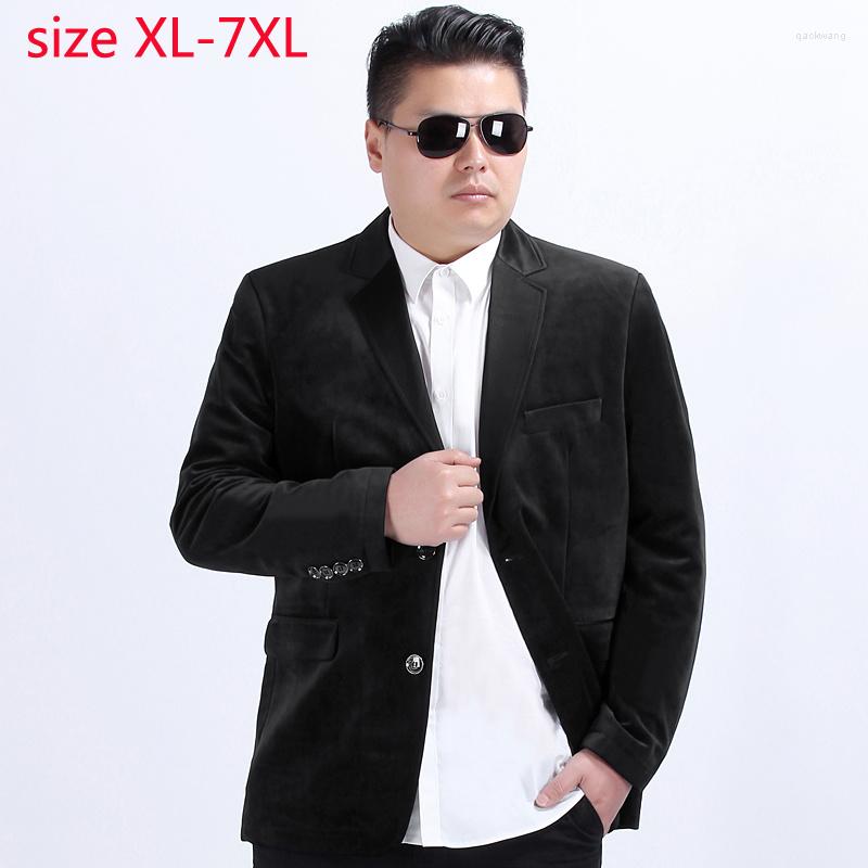 

Men's Suits Autumn Spring Super Large Suit Golden Velvet Jacket Single Breasted Casual Blazer Men High Quality Plus Size -6XL 7XL, X39 balck