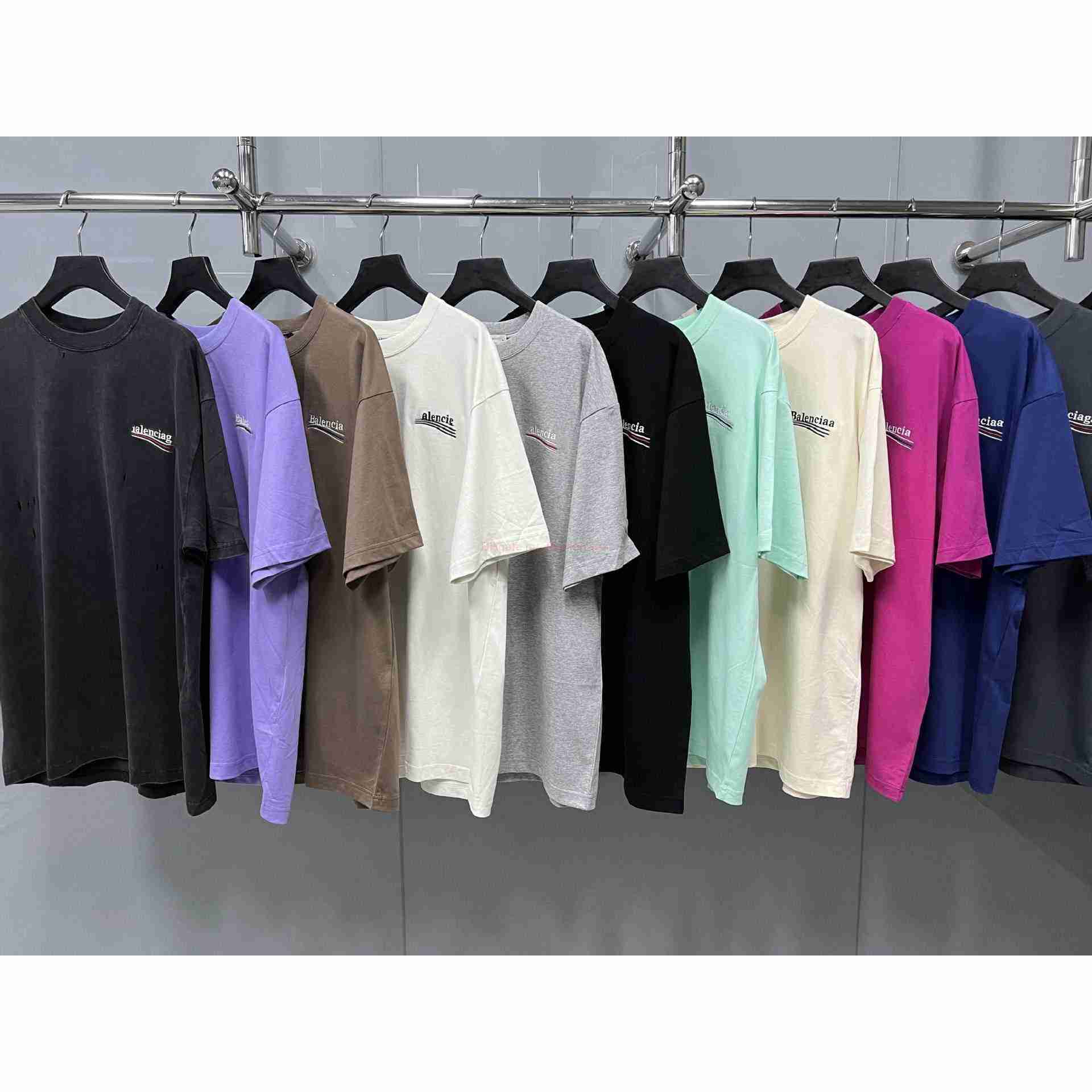 

Designer Fashion Clothing French Paris BB Luxury TShirt Tees b Family High Edition Paris Wave Cola Embroidery Short Sleeve Loose Short Sleeve Tshirt Unisex Casual co