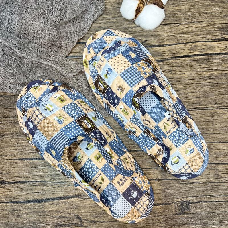 

Slippers 2023 European And American Women's Indoor Soft Fabric Sole Silent Anti Slip Cotton 4141