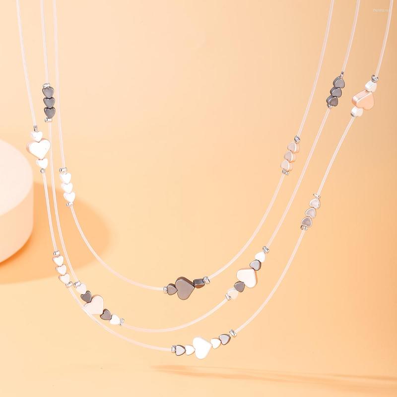 

Chains Korea Simple Heart Chokers Fashion Pendant Love Necklace For Women Charm Punk Transparent Rope Girls Exquisite Gifts Jewelry