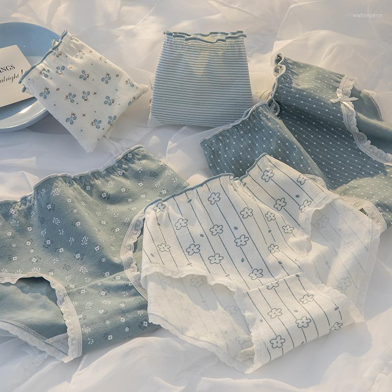 

Women's Panties Mid Waist Seamless Female Lingerie Cotton Women's Underwear Sexy Lace For Woman Girl Bow Comfort Briefs, Vertical floret