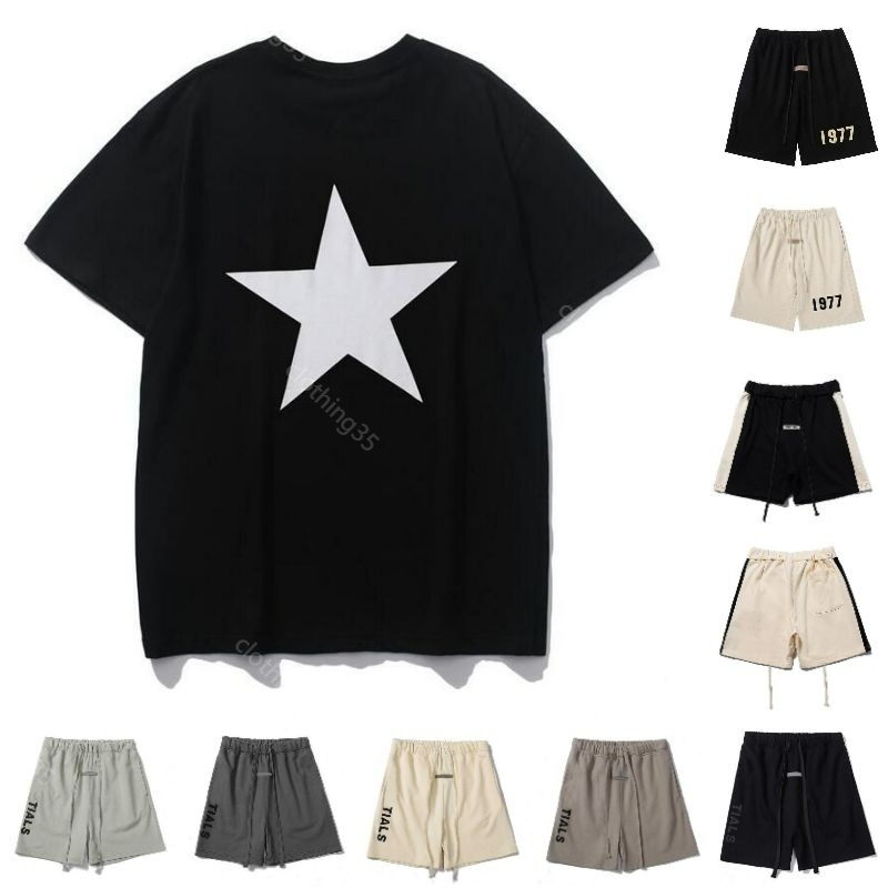 

Designer Shorts Chest Letter tshirts mens T-Shirts women ess Short Sleeve shirt oversized ess entials Loose Oversize Casual T-shirts Tops mens Womens black