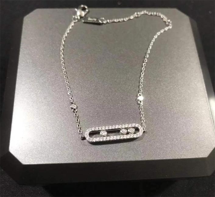 

Bangle Classic Couples 3 Diamond Bracelet in Sterling Silver Moving diamonds Luxury French Jewelry Holiday Gifts 2210125952688