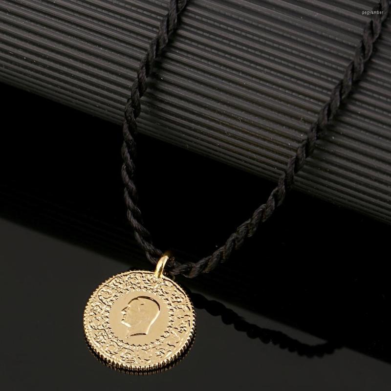 

Pendant Necklaces Gold Color Turkey Coin Rope For Women Turkish Coins Jewelry Gifts