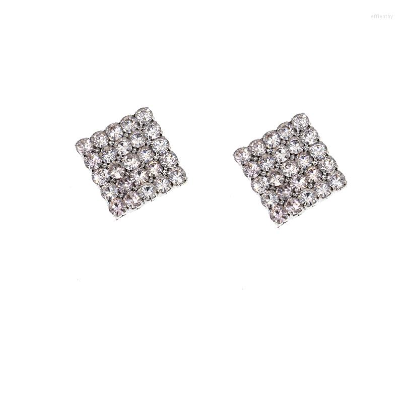 

Dangle Earrings Sliver Square Crystals Simple For Women Fashion Design Jewelry Classical Decoration Elegant Ear
