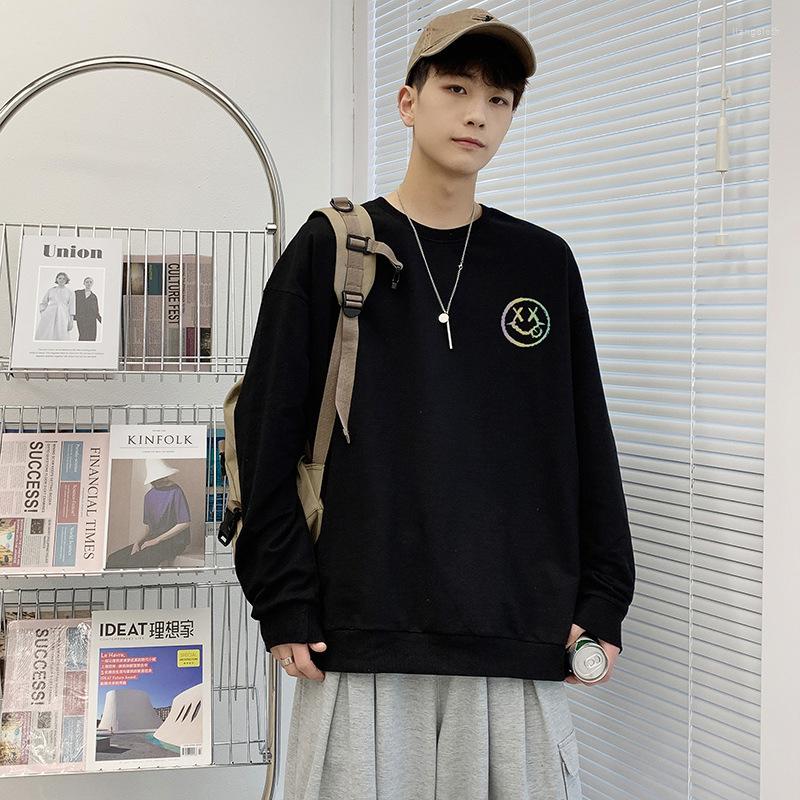 

Men's T Shirts Round Neck Sweater Autumn Trend Loose Casual White Long Sleeve T-Shirt Boys' Clothes Men Clothing