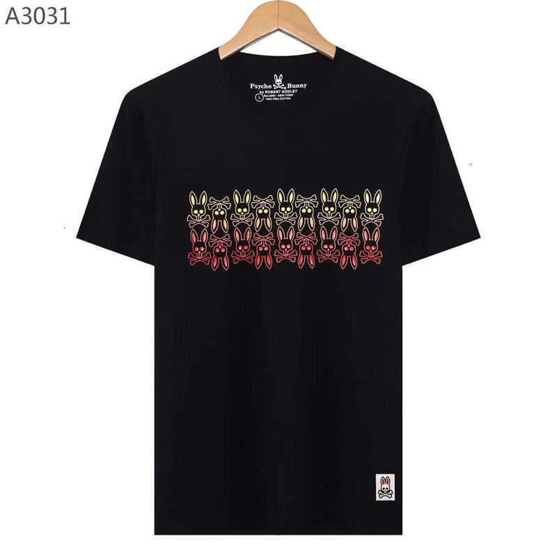 

Psycho Bunny t Shirt 2023 Summer New Short Sleeve T-shirts Fashion Brand Versatile Print Skull Rabbit Pattern Pure Cotton Tees Ths0 Oq5e, Orange-red