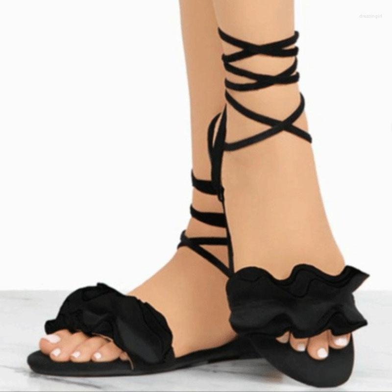 

Sandals 2023 Summer Women Ankle Strap Gladiator Shoes Ladies Leisure Beach, Black