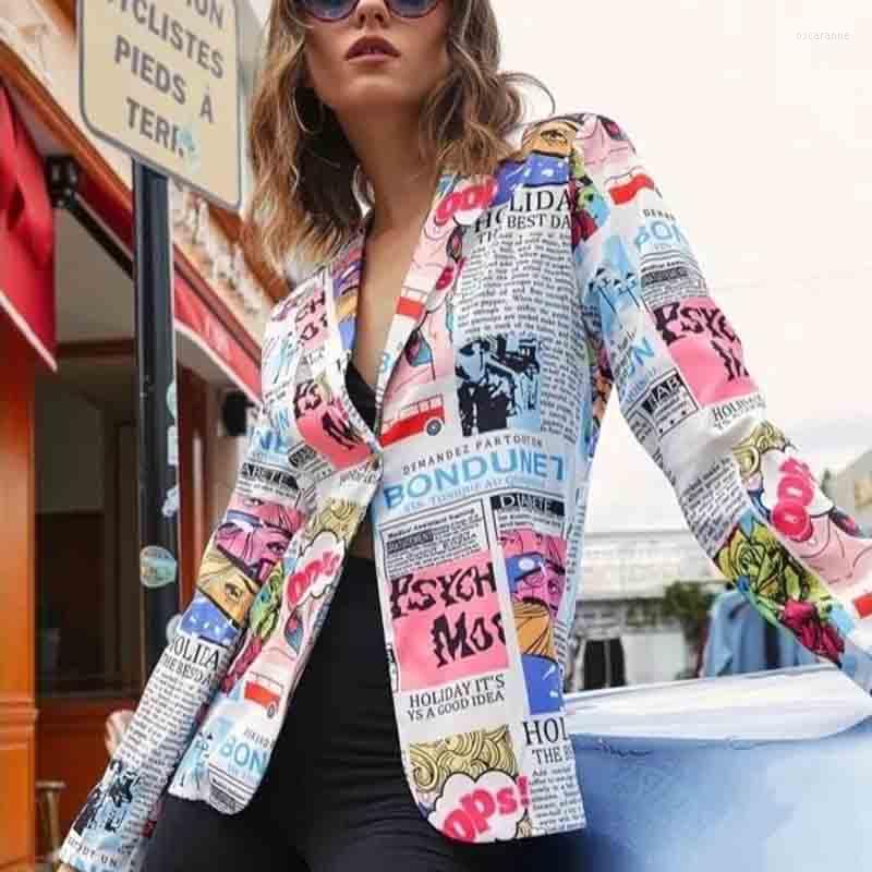 

Women' Suits Female Blazers Fashion Women Suit 2023 Spring Summer Casual Temperament Lapel Print Long Sleeve Sweet Fresh F629, Black