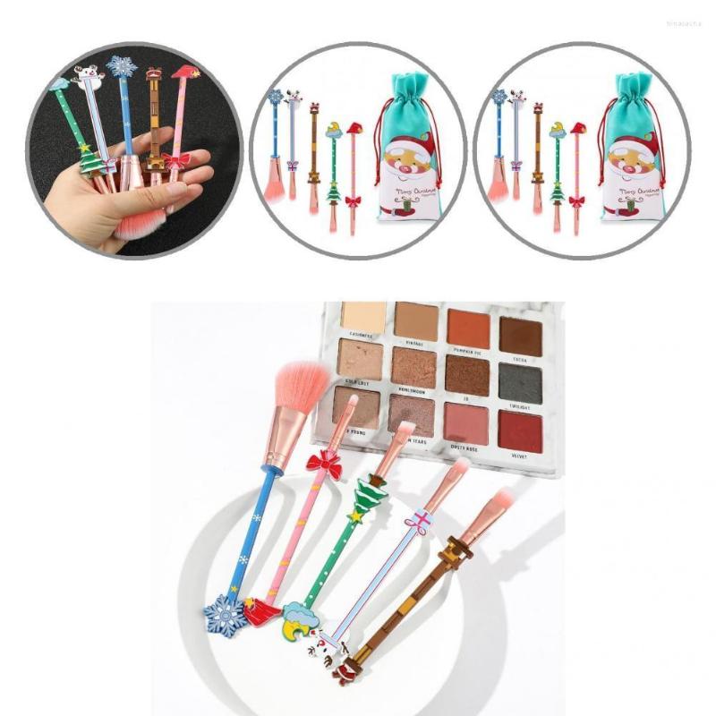 

Makeup Brushes 5Pcs/Set Versatile Blush Brush Flexible Lightweight Eyeshadow Christmas Foundation Blending Cosmetic Tools
