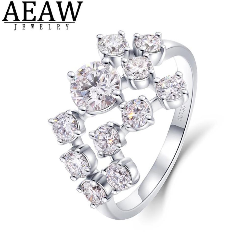 

15ctw 5mm Round Excellent DE Color Moissanite Engagement Ring Solid Real 18k White Gold for Women Test Positive4058864