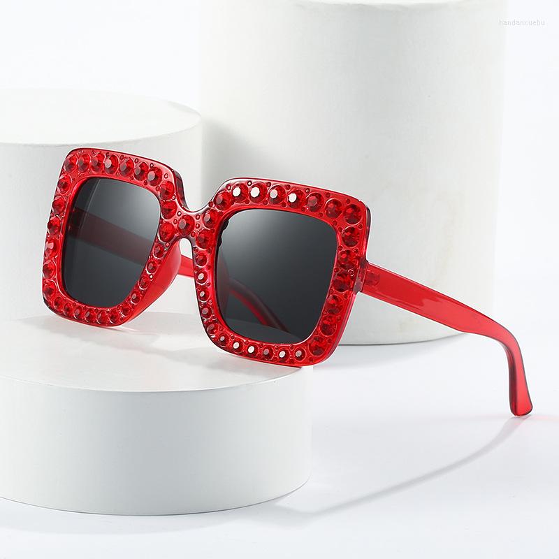 

Sunglasses Crystal Square Diamond Women Oversized Rhinestones Sun Glasses Female Mirror Fashion Purple Blue Shades Eyeglasses