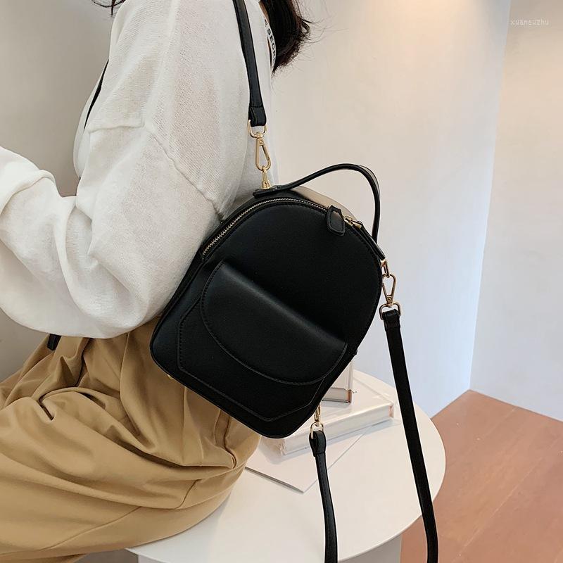 

School Bags Fashion Women's Mini Backpack Luxury PU Leather Kawaii Cute Graceful Small For Girls, Black