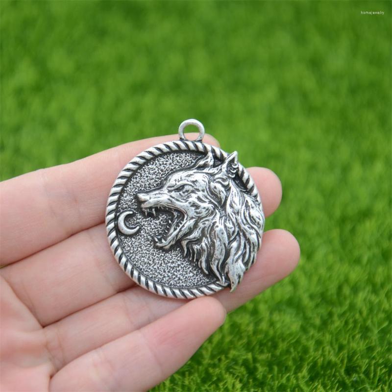 

Pendant Necklaces Nostalgia Viking Wolf And Moon Vintage Medallion Mens Pendants Wiccan Pagan Jewelry