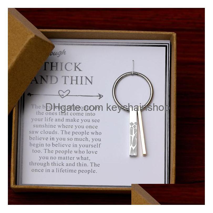 

Key Rings Party Favor Stainless Steel Keychain Chain Pendant With Gift Box Drop Delivery Jewelry Dhima