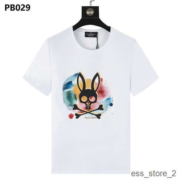 

Psycho Bunny Spring Summer Men t Shirt Skeleton Rabbit Print Free Transportation Fashion Street Tide Brand Tee 3 I3YD