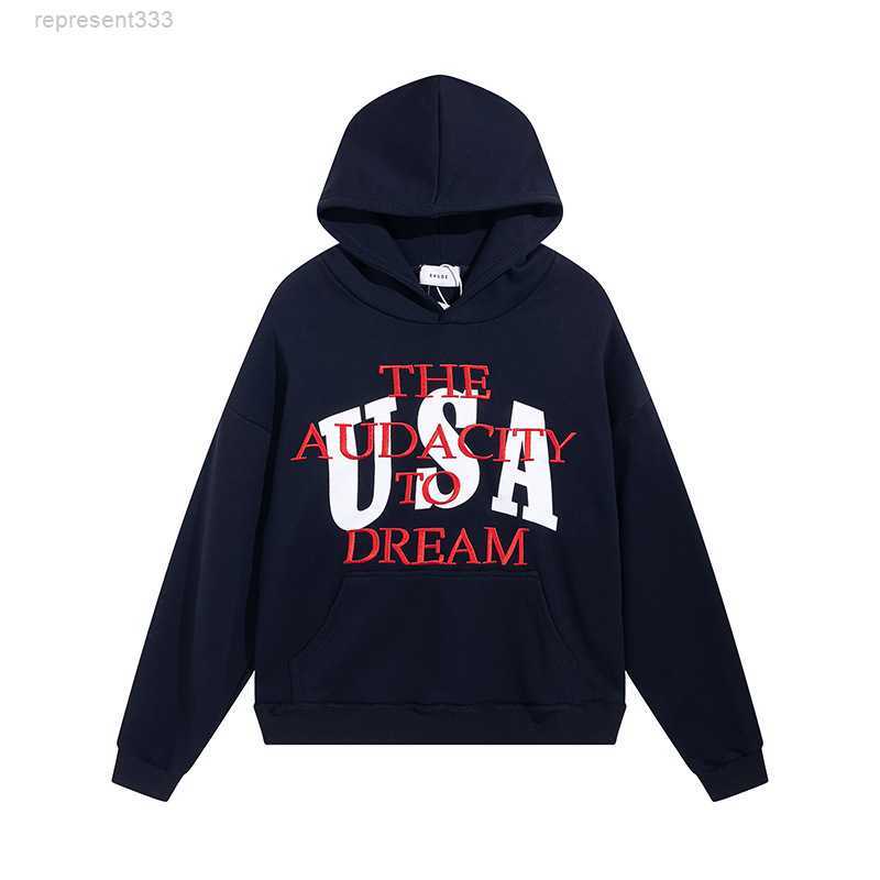 

Beauty Trend Niche Embroidery Usa Terry Hoodie High Street Versatile Loose Fitting Men' and Outerwear IYY5, Green