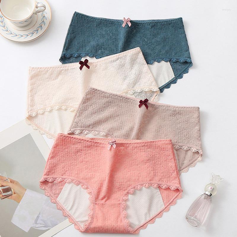 

Women's Panties Leak Proof Menstrual Physiological Women Underwear Period Cotton Mid Waist Briefs Female Breathable Seamless Lingerie