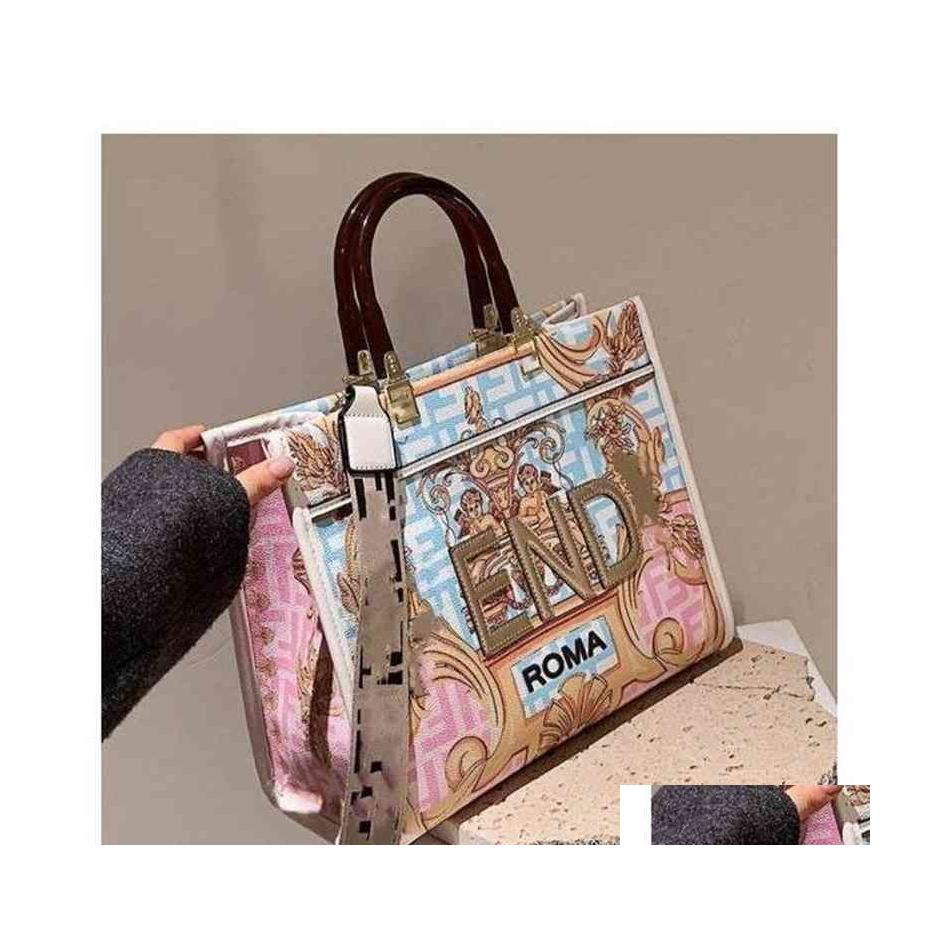 

Evening Bags Shoder Womens Can Be Customized And Mixed Batches Large Graffiti Painted Printing Product Factory Store 75% Off Drop De Dh9Nh, Dark grey-