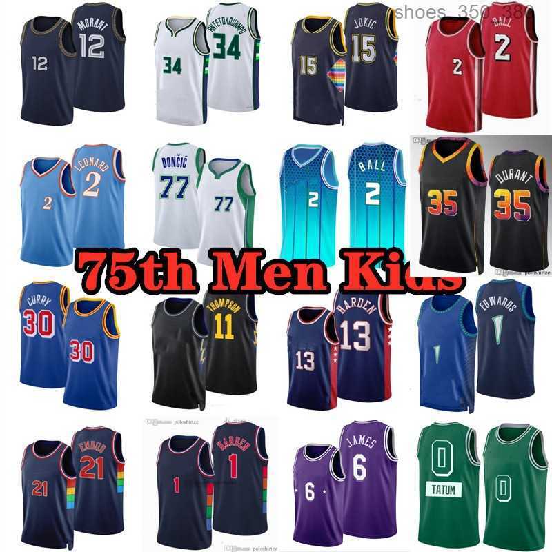 

Ja Morant LaMelo Ball Basketball jerseys Irving Kevin Durant Harden Derrick Rose Stephen Curry Lillard Jokic Doncic Tatum Butler Embiid jersey 2022 75th Mens Kid, Youth kid s-xl