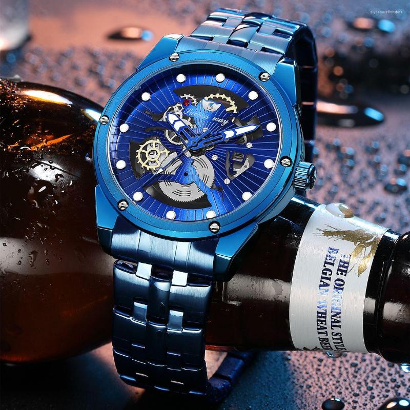 

Wristwatches 2023 Men Luxury Quartz Hollow Waterproof Watches Stainless Steel Luminous Watch Gift, Qt416-4