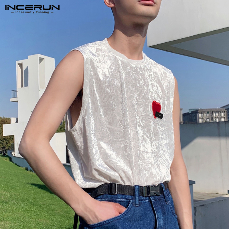 

Men's Tank Tops 2023 Patchwork Oneck Sleeveless Streetwear Casual Male Vests Summer Velour Fashion Clothing S5XL INCERUN 230512, White