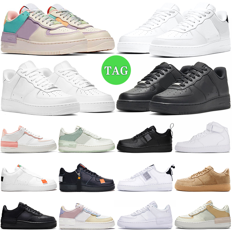 

af1 one for 1 running shoes men women platform sneakers Low Classic Utility Shadow White Black Spruce Aura mens womens trainers outdoor sports casual walking jogging, #6