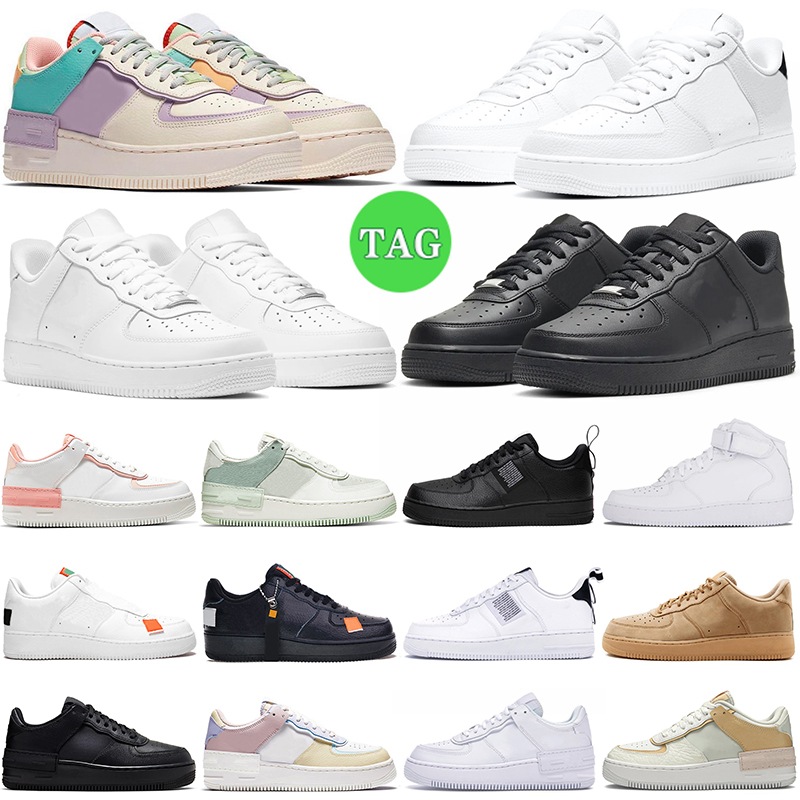 

af1 one for 1 running shoes men women platform sneakers Low Classic Utility Shadow White Black Spruce Aura mens womens trainers outdoor sports casual walking jogging, #1