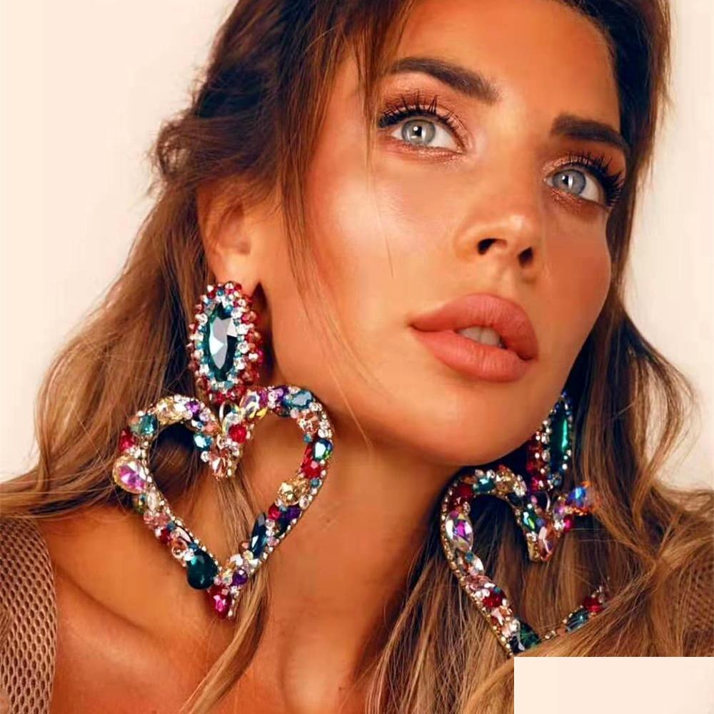 

Dangle Chandelier Fashion Rop Earrings Iced Out Jewelry Dangles Bling Rhinestone Classy Lady Big Statement Street Party Baroque He Dhmem