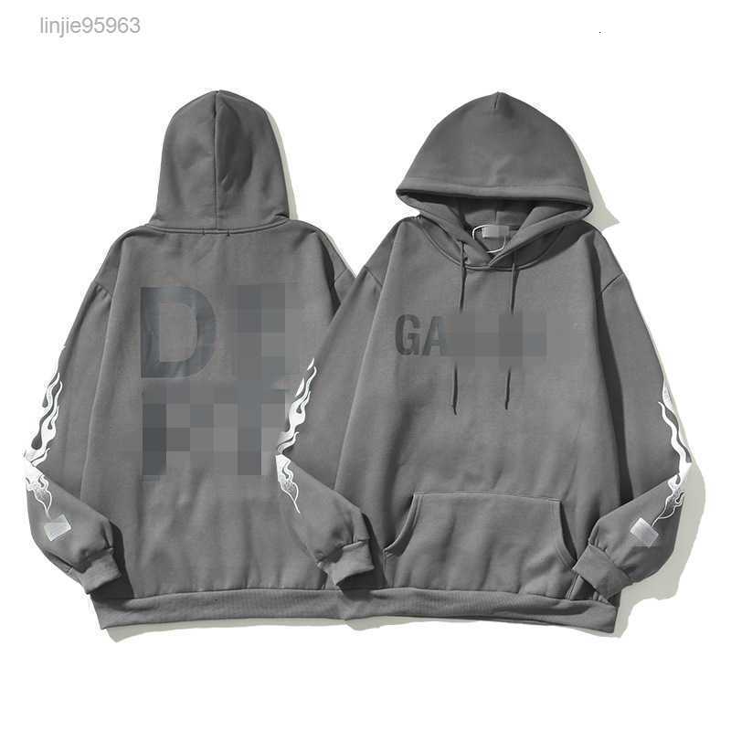

Men Hoodie Designer Gall Dep Cotton Hoodiy Unisex Oversize Casual Leisure Autumn Winter High Street Flame Unicorn Arm Letter Printed Fl RuouKKRY, Gray
