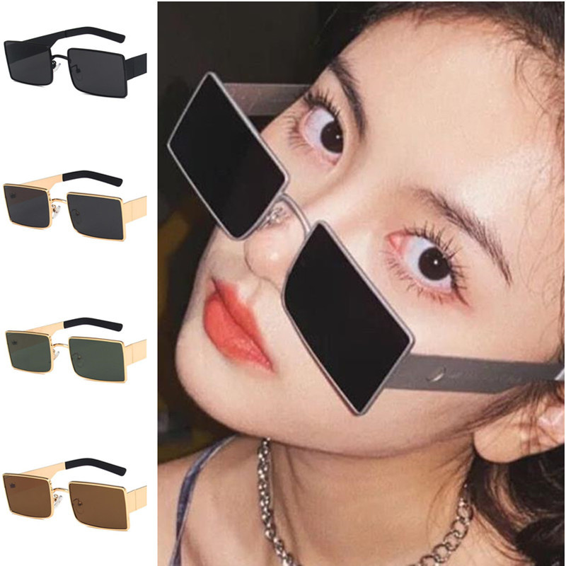 

Fahsion Sunglasses Women Rectangle Sun Glasses Retro Anti-UV Spectacles Simplity Ornamental Hip Hop Goggle