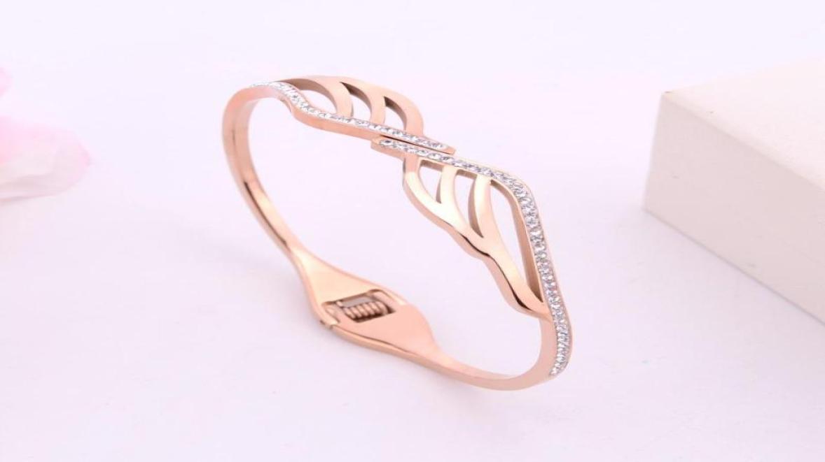 

Bangle Korean Style Fashion Ornament Diamond Leaf Rose Gold Titanium Steel Bracelet Stainless For Women6992615