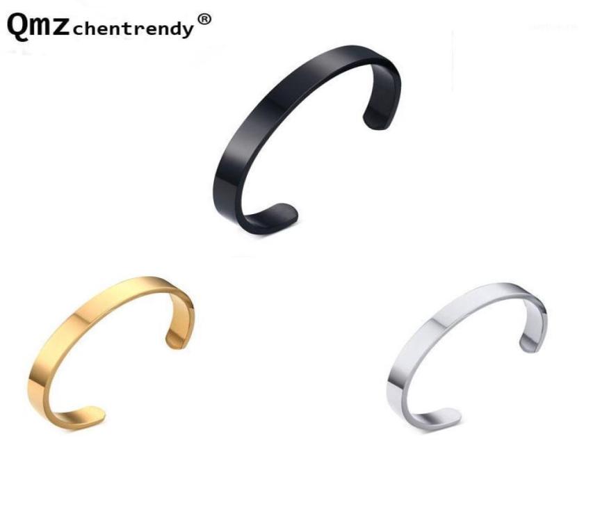 

Bangle Mens Simple Style Hip Hop Jewelry Gold Black Stainless Steel 8mm Bracelets For Women Men Gift18549802