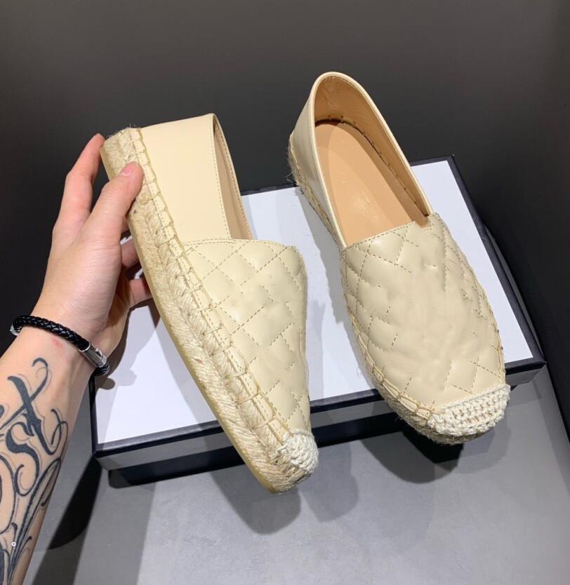 Designer shoes 100% leather womans ballet flats Dress Shoes Canvas Shoes Loafers Espadrilles woman luxe cap toe Genuine Leather Quilting Pure han-image-901046549