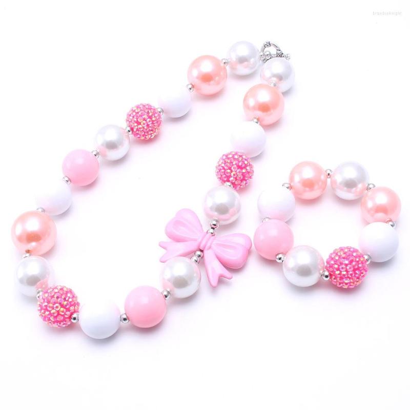 

Necklace Earrings Set MHS.SUN Cute Design Girls Kids Beads Bracelets For Child Chunky Bubblegum Jewelry Party Gifts, Picture shown