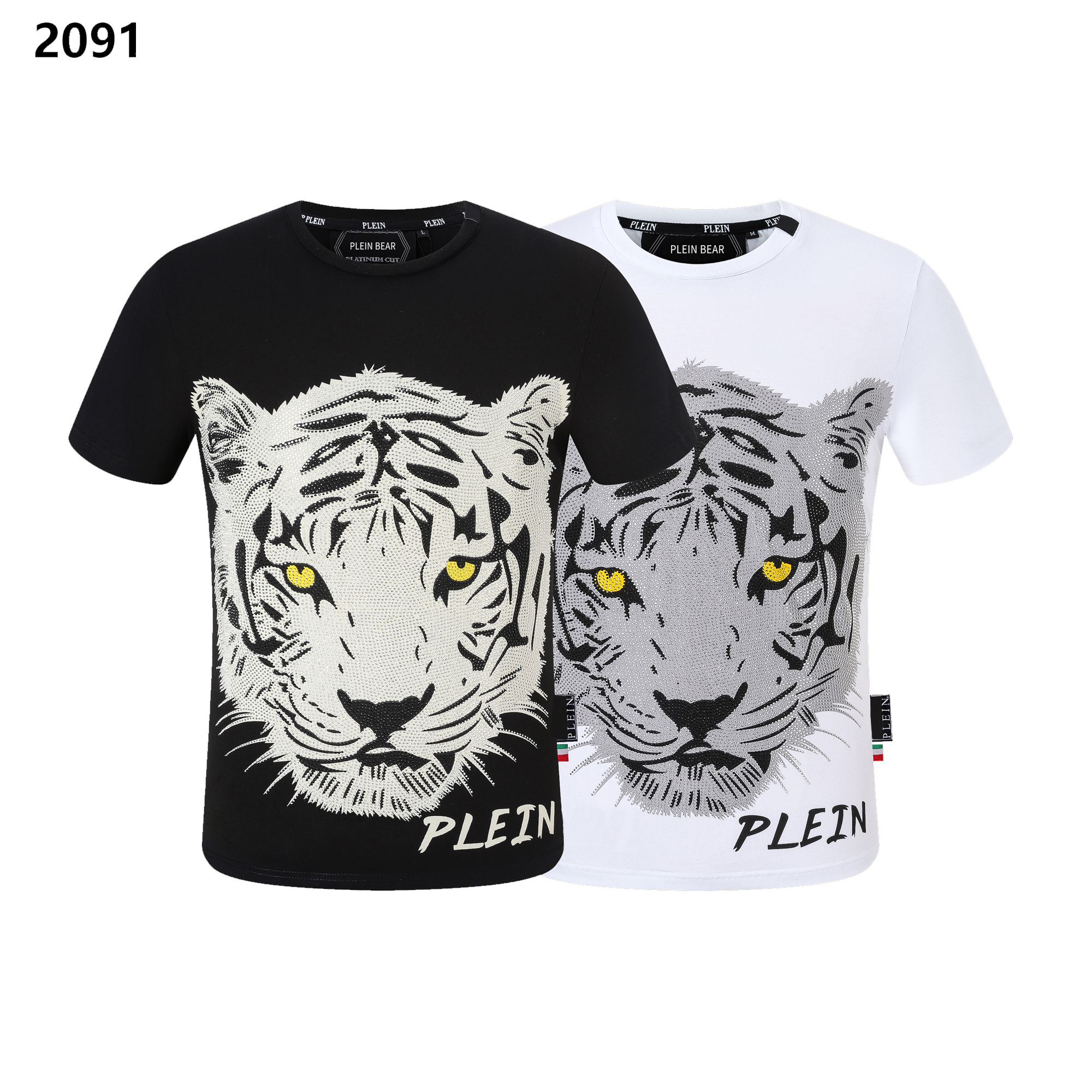 

PLEIN BEAR T SHIRT Mens Designer Tshirts Brand Clothing Rhinestone PP Skulls Men T-SHIRT ROUND NECK SS SKULL Hip Hop Tshirt Top Tees 161280, White