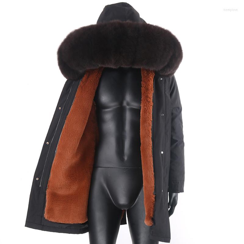 

Men's Down 2023 Real Fur Coat Winter Jacket Men Long Parka Waterproof Big Natural Raccoon Collar Hood Thick Warm Faux Liner, Faux fur liner 2