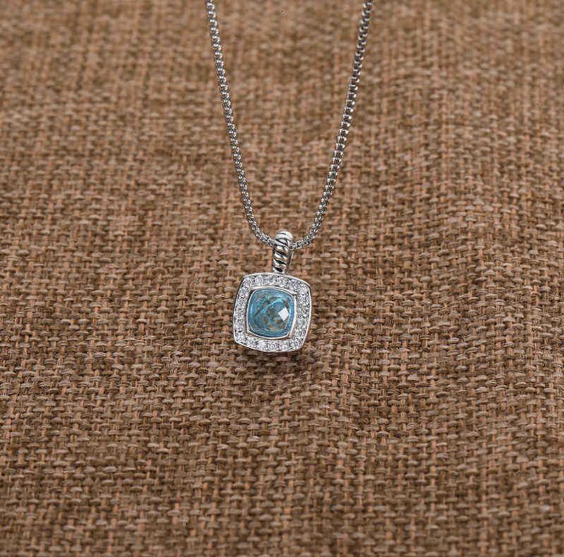 

Faux Pendant Necklace Necklaces Hip Hop Pendants Blue Onyx Chain Womens with 18K Topaz Gold Black Red Garnet Design Jewelry Gemsto4514872