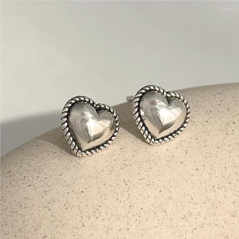 

Hoop Earrings 925 Sterling Silver Vintage Heart For Women Trendy Earring Jewelry Prevent Allergy Party Accessories Gift