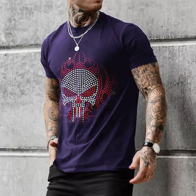 

Men's T Shirts High Quality Fashion Mens Clothing Oversized Tee Y2k Flame Rhinestone Designer Short Sleeve Tops Outdoor Casual Street, Lzt2490h