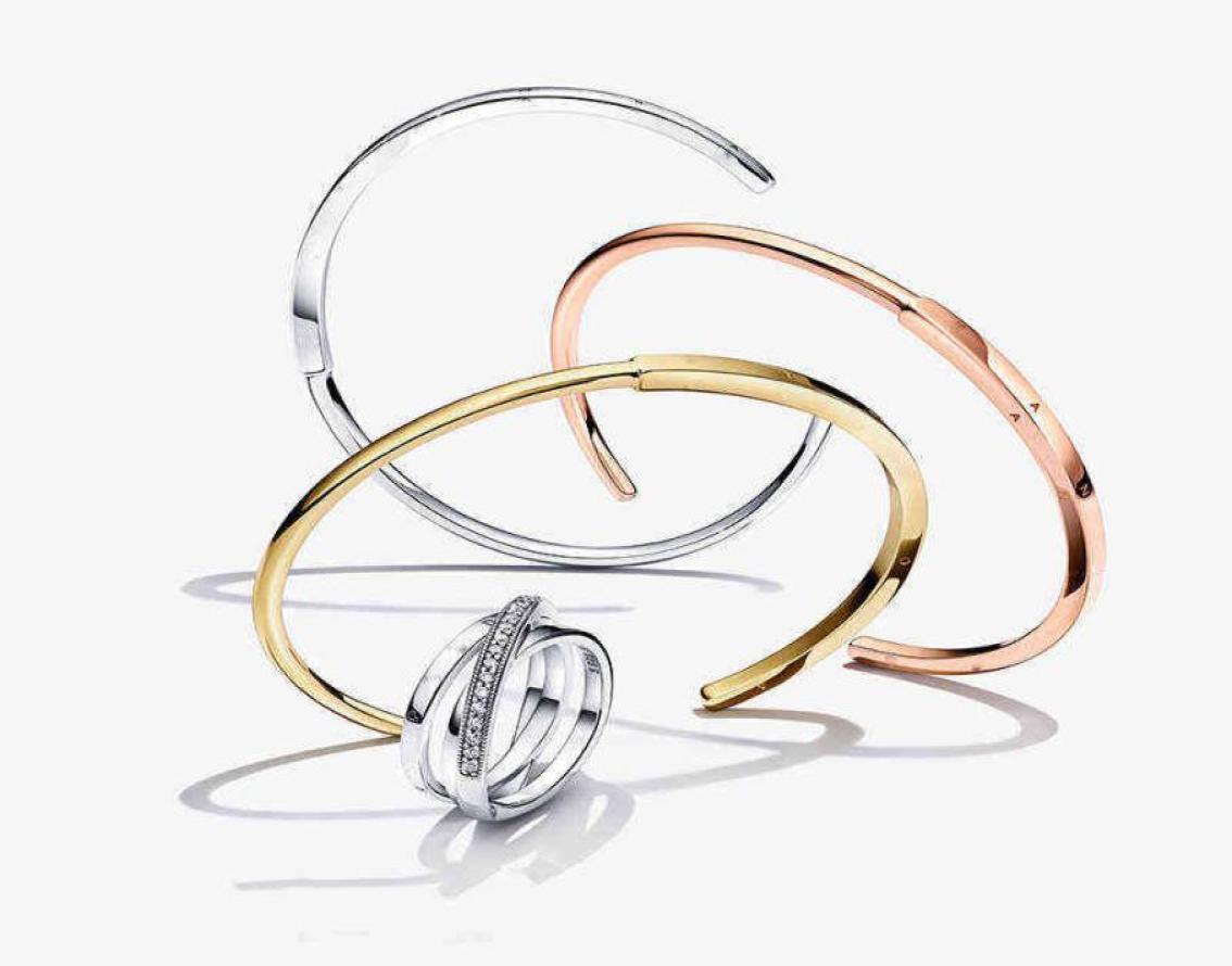 

2021 New Fashion Original 925 Sterling Silver Pandora Charms Bracelet Rose Gold Retro Luxe Feminino Bijoux Christmas Gift5127132