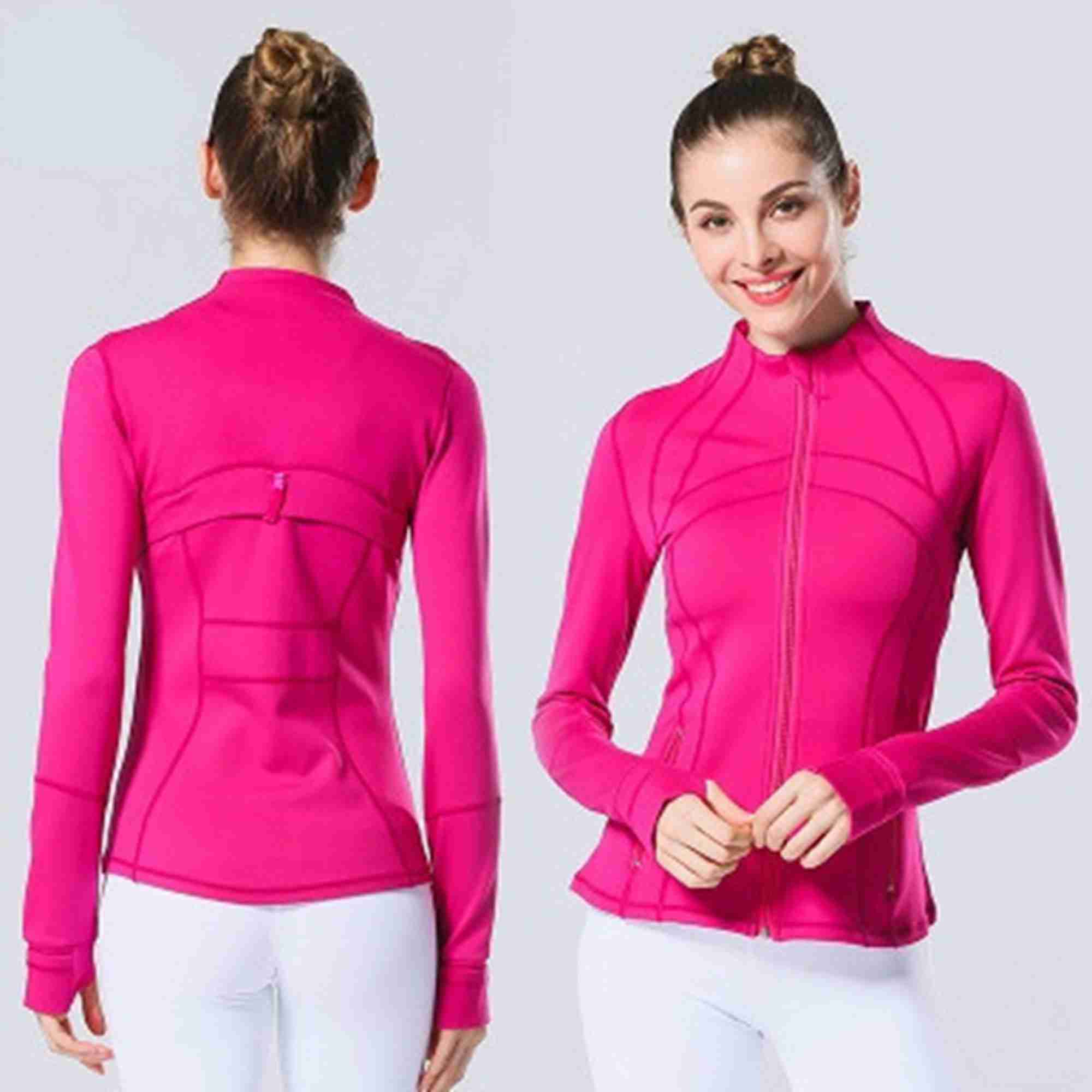 

women's Fashion Spring and Autumn Tight-fitting Thin Sportswear Training Running Gym Yoga solid color cardigan jacket lulus, 022