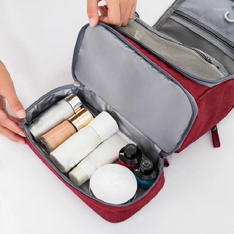 

Cosmetic Bags Travel Bag Functional Hanging Zipper Makeup Case Necessities Organizer Storage Pouch Toiletry Make Up, Blue