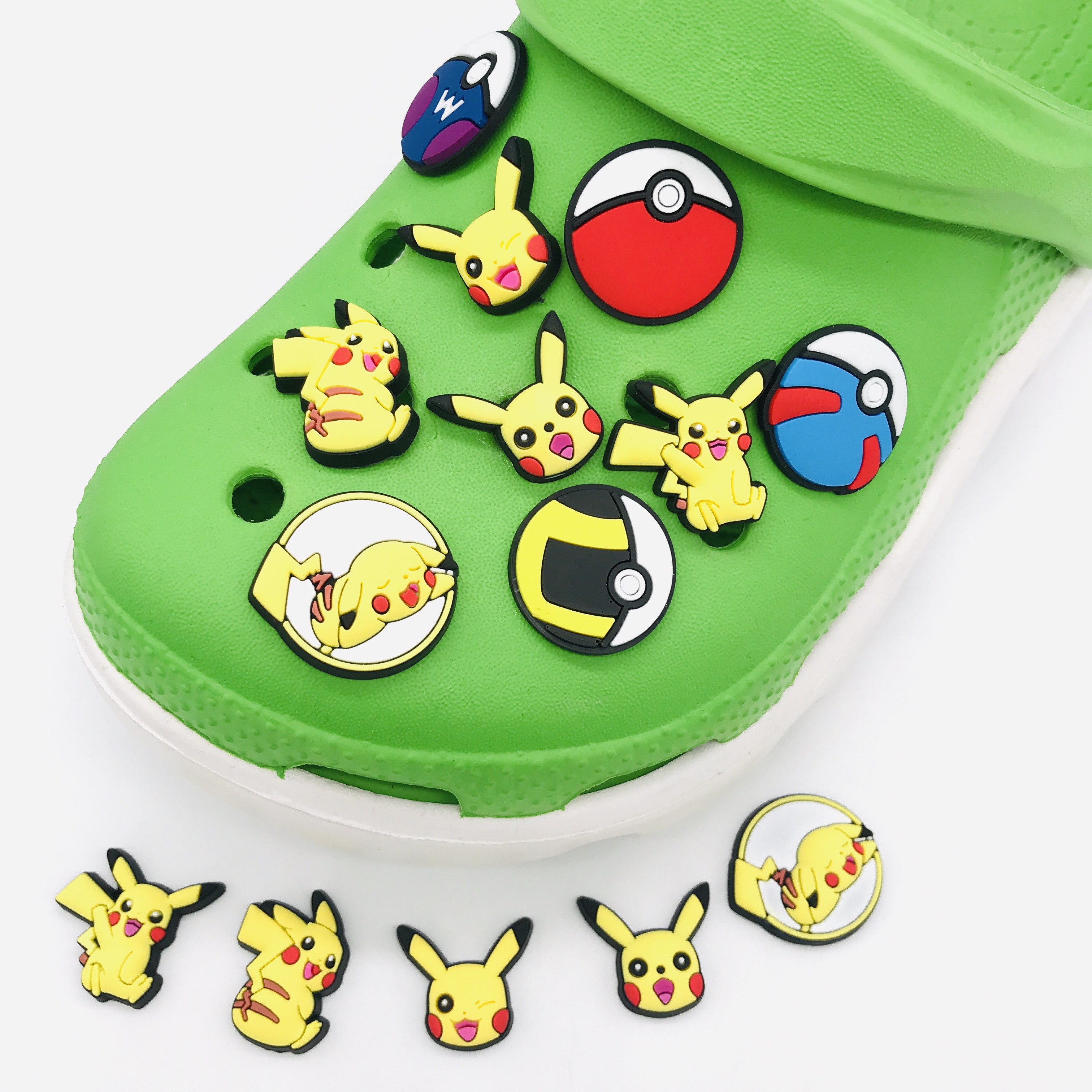 

Pokemon Shoe Charms Crocs Buckle Accessories Pikachu DIY Cartoon PVC Shoes Decoration for Kids Croc Charms Kids Party Gift 26pcs/set