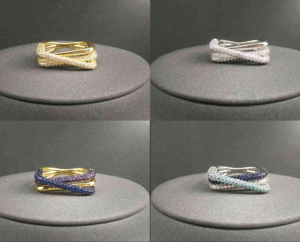

cheny s925 sterling silver August new product navy blue lake blue interlaced rectangular simple personality banquet ring female7768796
