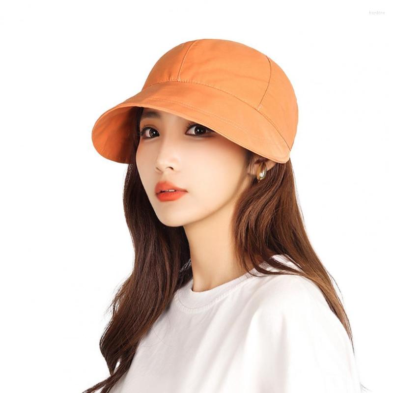 

Wide Brim Hats Sun Hat Solid Adjustable Drawstring Face Protection Anti-UV Breathable Sunshade Summer Cap Outdoor Sports Caps, Light orange