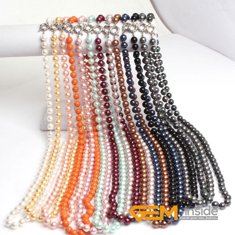

Chains 10mm Multicolor Shell Pearl Necklace Natural Beads DIY Jewelry For Women Gift Wholesale !