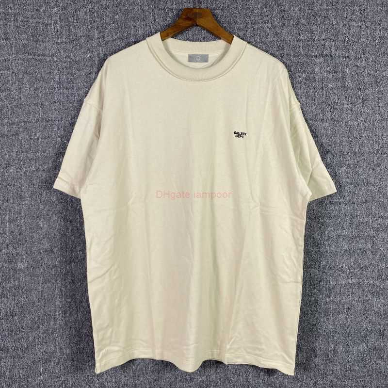 

Designer Fashion Clothing Tees Tshirt Galleryes Depts Letter Embroidery Small Label Apricot Short Sleeve Tee Mens Loose Cotton Half Sleeve Tshirt Lovers Luxury Cas
